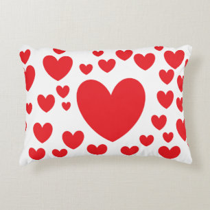 Almofada Decorativa Travesseiro vermelho dos corações