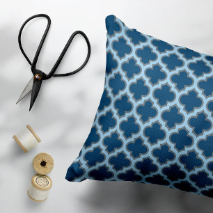 Almofada Decorativa Trellis Azul e Bebê, Latite, Quatrefoil