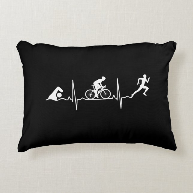 Almofada Decorativa Triathlon - Triathlon Heartbeat (Frente)
