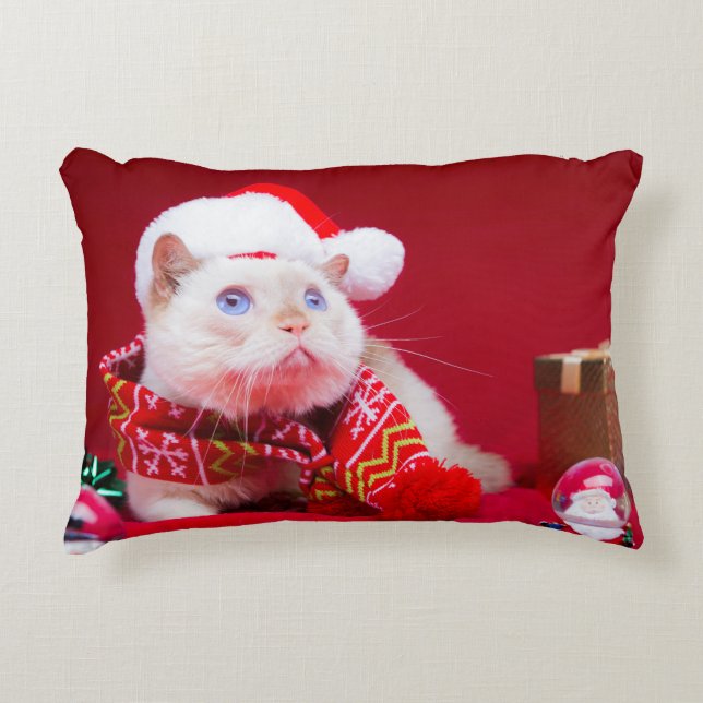 Almofada Decorativa Trident o travesseiro do Natal do gato (Frente)