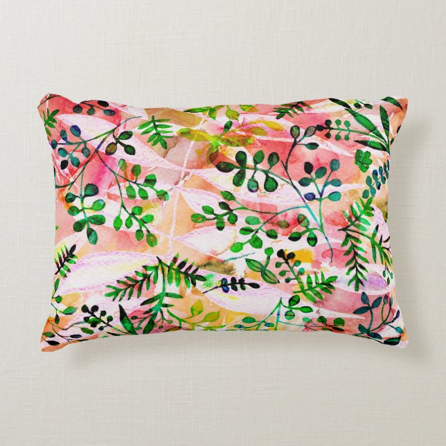 Almofada Decorativa Tropical leaves pattern repeating. Artistic photo  (Frente)
