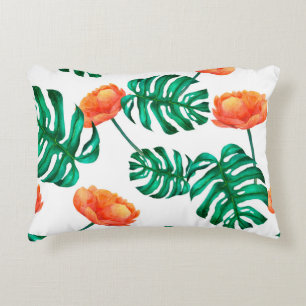 Almofada Decorativa trópico de fundo de ilustração de aquarela contínu