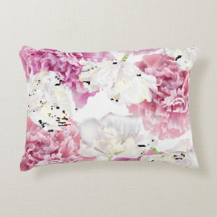 Almofada Decorativa Tulip Branca de Peony Rosa Vintage