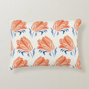 Almofada Decorativa Tulipa Barroca: Vintagem Botânica Linocut