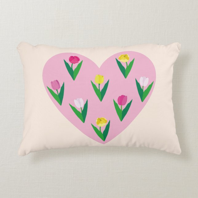 Almofada Decorativa Tulipas adoráveis. (Frente)