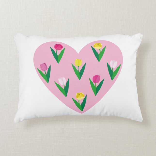 Almofada Decorativa Tulipas adoráveis. (Frente)