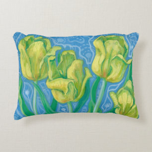 Almofada Decorativa Tulipas Amarelas, Flores De Mola Pintura Floral
