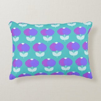 Almofada Decorativa Tulipas Geométricas Roxo e Aqua