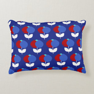 Almofada Decorativa Tulipas Geométricas Vermelho e Azul