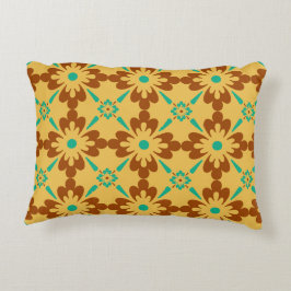 Almofada Decorativa Turquesa Castanho E Azulejo Amarelo Espanhol