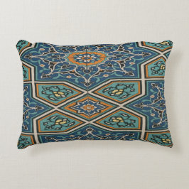 Almofada Decorativa Turquoise Persian Tile Lumbar Pillow – Elegant Tra