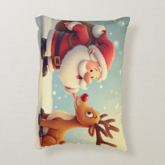 Almofada Decorativa Um feliz Natal com um Papai Noel fofo tocando