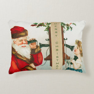 Almofada Decorativa Um Papai Noel de Natal Alegre por Ellen Clapsaddle
