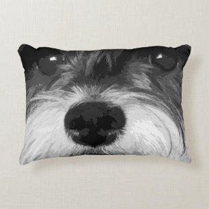 Almofada Decorativa Um Schnauzer diminuto preto e branco