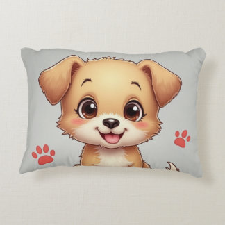 Almofada Decorativa Um travesseiro com um cão e uma pegada