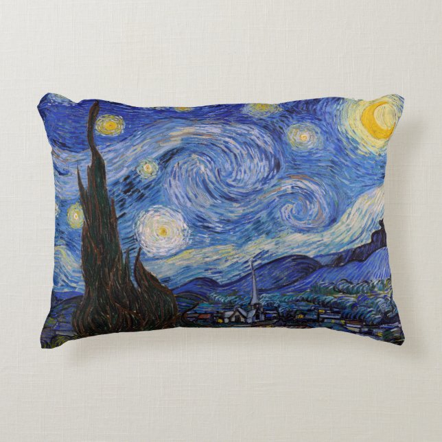 Almofada Decorativa Uma noite estrelada: Remoção do Santo por Vincent  (Frente)