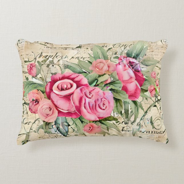 Almofada Decorativa Uma Série de Design de Efêmeras Francesas 26 (Frente)