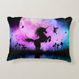 Almofada Decorativa Unicórnio com pequena fada
