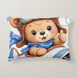 Almofada Decorativa Ursa de pelúcia de desenho animado fofo piloto Avi