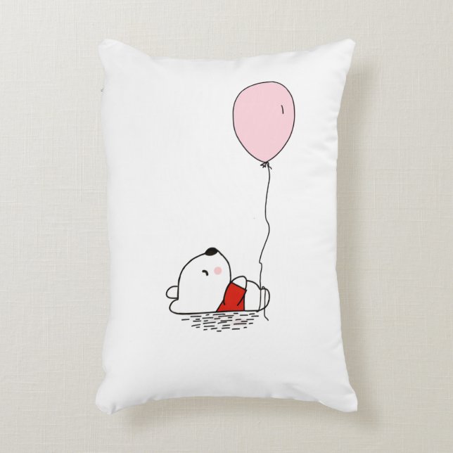 Almofada Decorativa Urso de Balão Alojado Cute (Frente(Vertical))