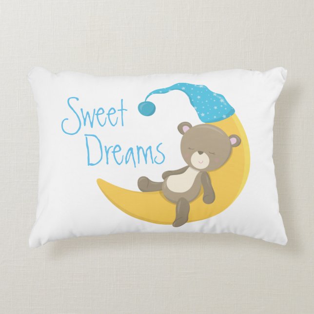 Almofada Decorativa Urso de Teddy no Enfermeiro Moon Crescente (Frente)