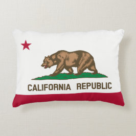 Almofada Decorativa Urso de urso da bandeira do estado de Califórnia