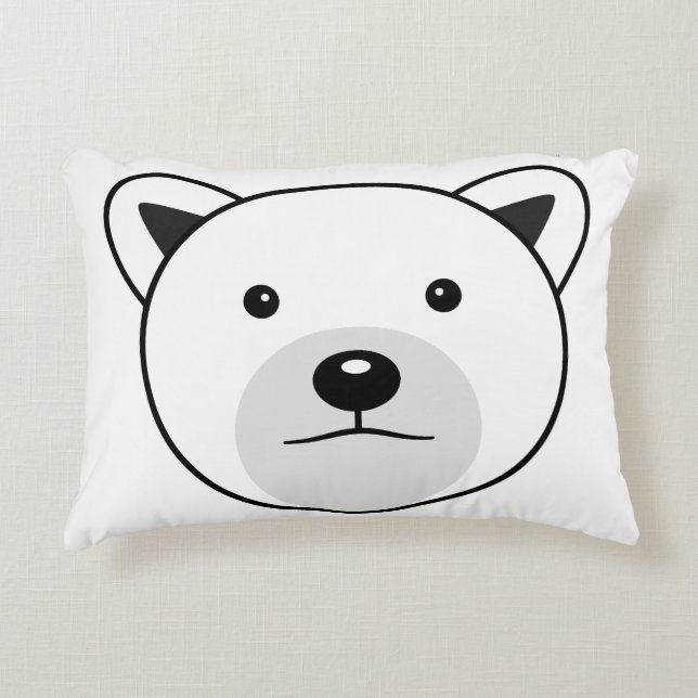 Almofada Decorativa Urso Polar de Cartoon Bonito (Frente)