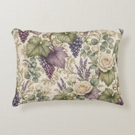 Almofada Decorativa Uvas Antigas, Lavanda & Rosas Brancas