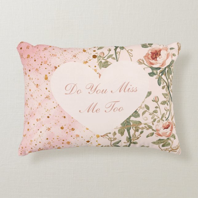 Almofada Decorativa Valentine's Day, Flowers Pixels,Do You Miss Me Too (Frente)