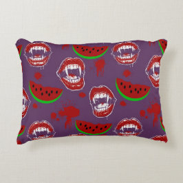 Almofada Decorativa Vampiro Comendo Melancia Halloween em Julho Roxo