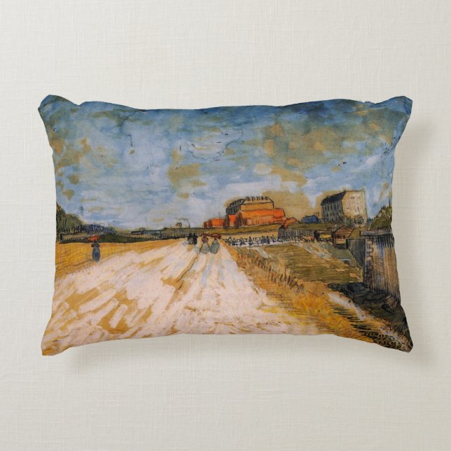 Almofada Decorativa Van Gogh Road Beside the Paris Rampart (Frente)