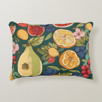 Almofada Decorativa Várias Frutas, Uvas e Flores de Citros. Paintin
