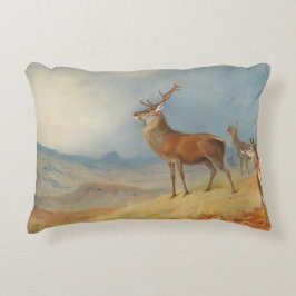 Almofada Decorativa Veado Vermelho Em Uma Paisagem No Planalto, Arte