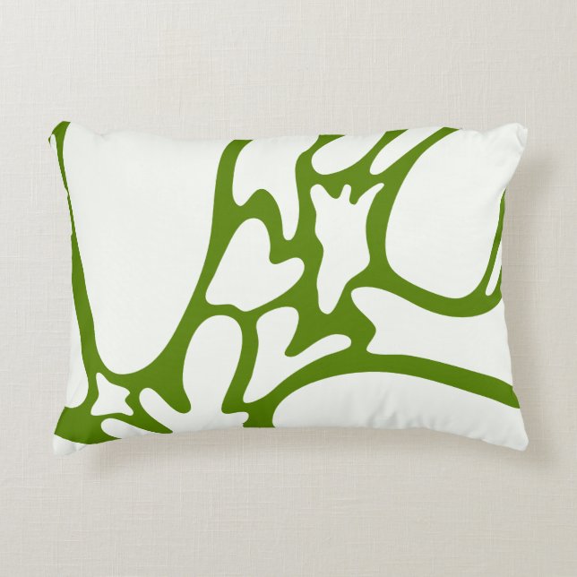 Almofada Decorativa Verde Avocado e Branco cerâmico (Frente)