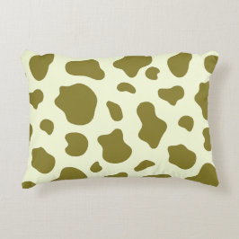 Almofada Decorativa Verde Oliva Moderno com Estampa de Vaca