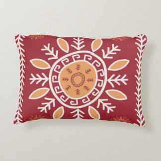 Almofada Decorativa Vermelho Colorido, Padrão Tribal