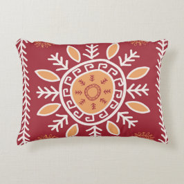 Almofada Decorativa Vermelho Colorido,Padrão Tribal