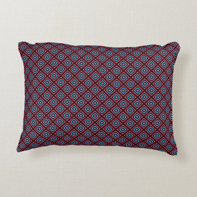 Almofada Decorativa Vermelho Com Estrelas Azuis (Verso)