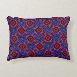 Almofada Decorativa Vermelho Com Estrelas Azuis