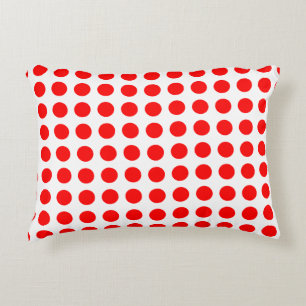 Almofada Decorativa Vermelho em Bolinhas Horizontais de Grande Tamanho