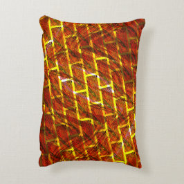 Almofada Decorativa Vermelho manchado, arranhado, grelha de ouro ou ef