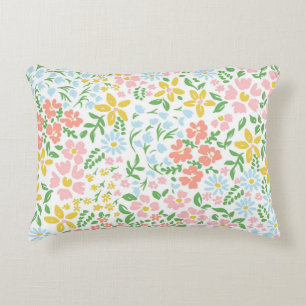 Almofada Decorativa Vetor padrão floral sem costura em branco