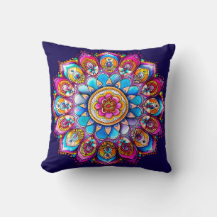 Almofada Decorativa Vibrante Flor de Mandala