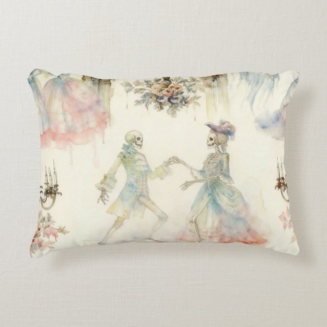 Almofada Decorativa Victorian Skeleton Ballroom  (Frente)