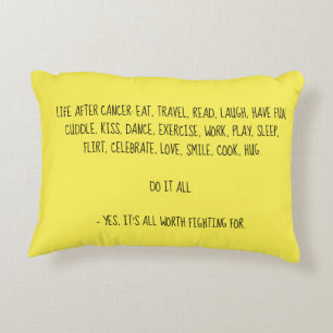 Almofada Decorativa Vida após o travesseiro do cancer