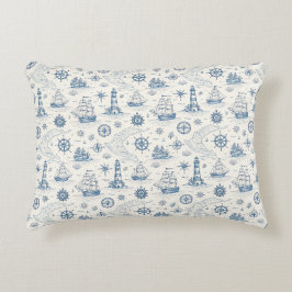 Almofada Decorativa Vida Costeira Oceanos Azul