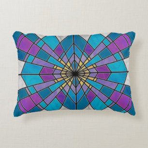 Almofada Decorativa Vidro de Mancha Azul e Roxo