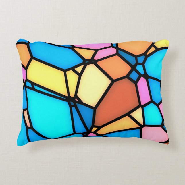 Almofada Decorativa Vidro Manchado Multicolorido (Frente)