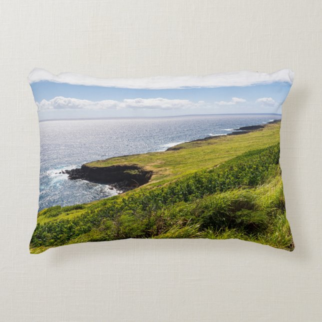 Almofada Decorativa vigia haleokane e oceano pacífico (Frente)