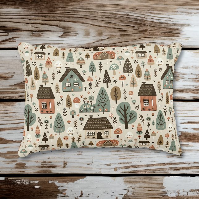 Almofada Decorativa Vila Caprichosa com Casas e Árvores (Criador carregado)